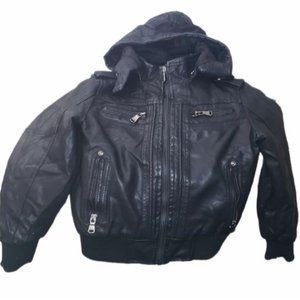 Boys size 6 black jacket with removable hood